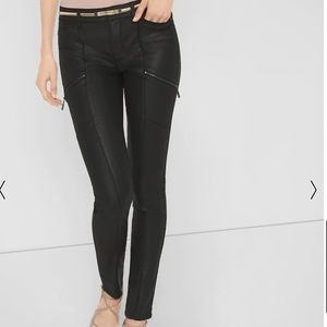 White House Black Market Coated Skinny Jeans.
